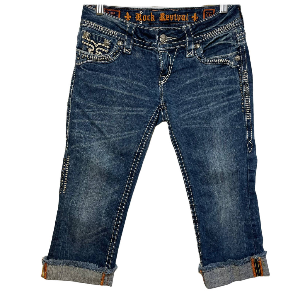 Rock Revival Ivy Stretch Cropped Capri Jeans Size 26